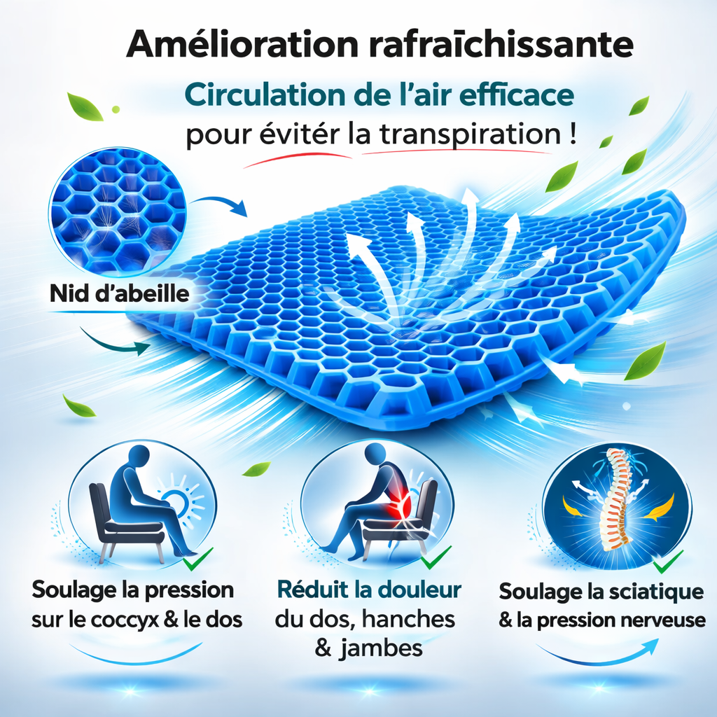 Kompressa OchronaGel — Coussin de redistribution de pression à technologie gel colonnaire